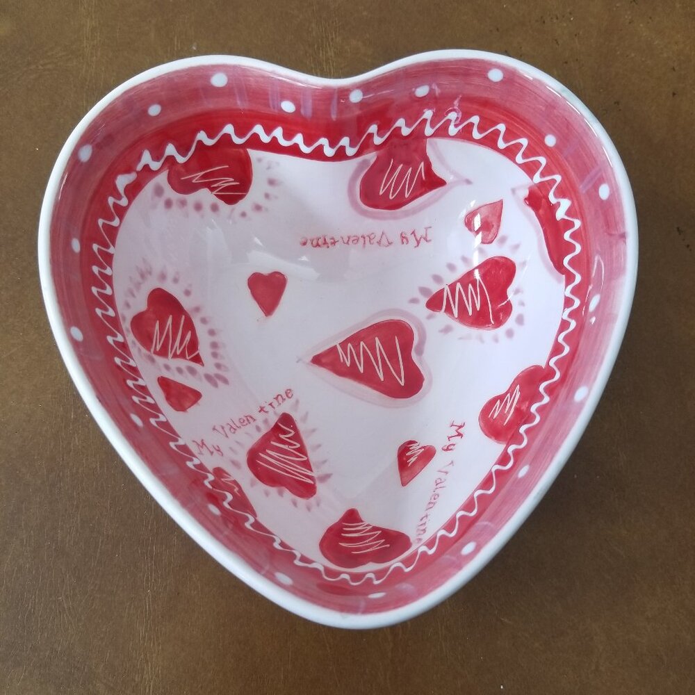 Hausenware Valentines Heart Shaped Candy Treats Dish
